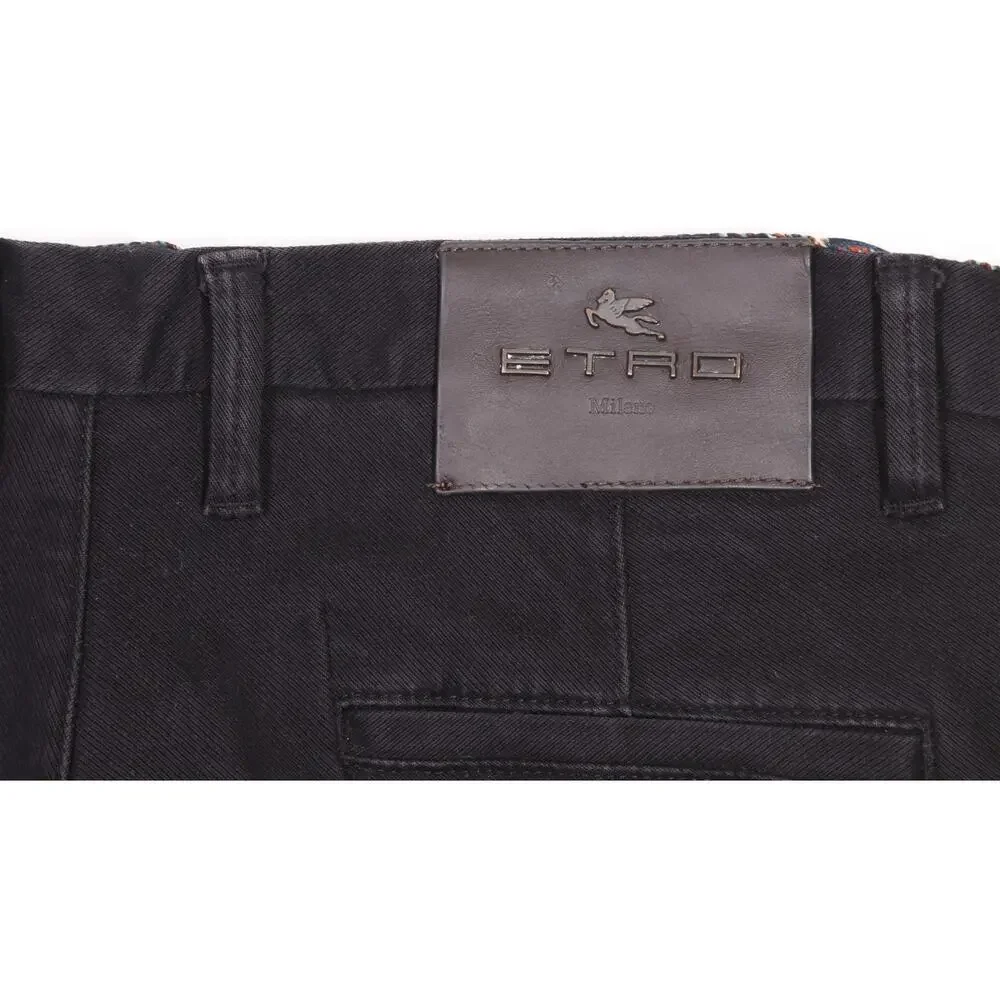 Etro Black Skinny Slim Destroyed Distressed Chino Pants 32x30